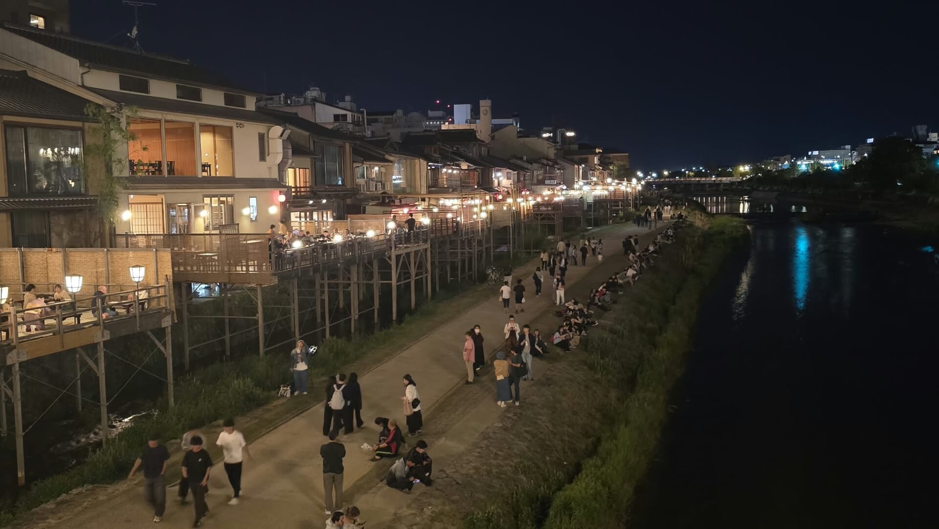 Night at Kamogawa Riber, Kyoto